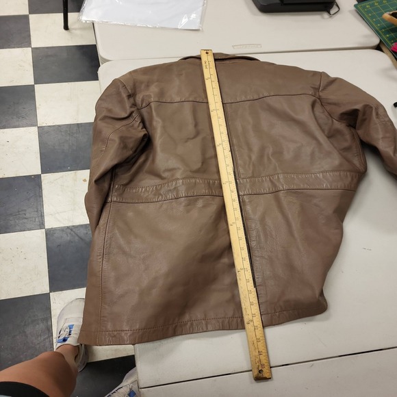 Mens Brown Leather Jacket Blazer Style Outerwear Coat Size Unspecified - Picture 11 of 11